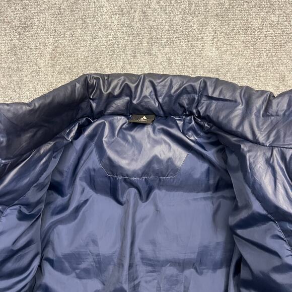 Adidas Puffer Jacket Men's L Blue Adiwarm Down Mock Neck Pockets Full Zip - Picture 6 of 13